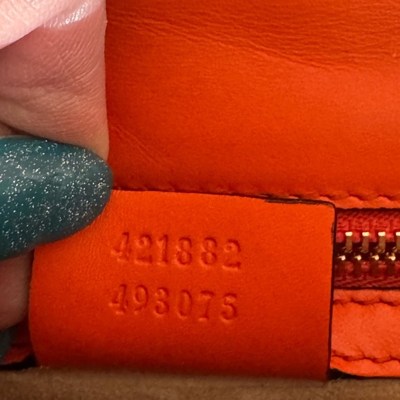 Gucci Silvie Orange Leather Shoulder Bag - Picture 14 of 14